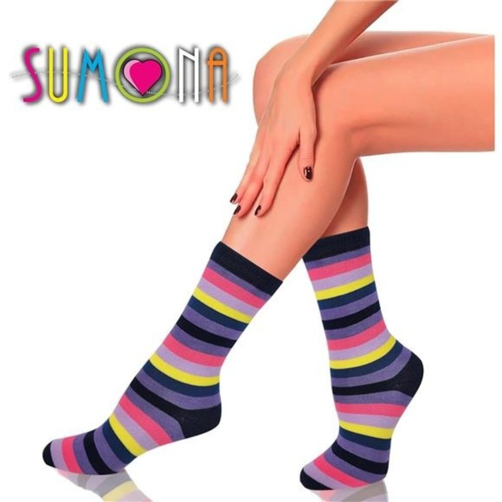Women Stretchy Novelty Crew Colorful Fancy Crazy Design Soft Socks 6 Pairs